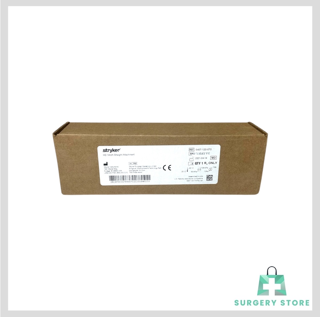 5407-120-070 - STRYKER SIGNATURE ELITE HEAVY DUTY (HD) STRAIGHT ATTACHMENT, 14CM, GREEN (NEW)