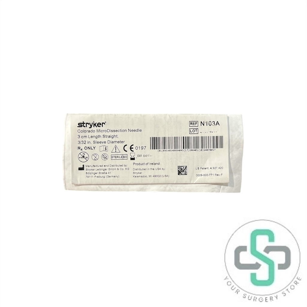 N103A - STRYKER COLORADO MICRO-DISSECTION NEEDLE, 3CM LENGTH STRAIGHT, 3/32" SLEEVE DIAMETER 