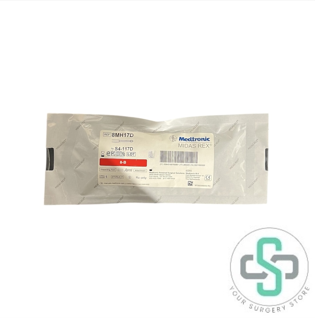 8MH17D - MEDTRONIC MIDAS REX 8-B S4-117D DISSECTING TOOL (RED) 