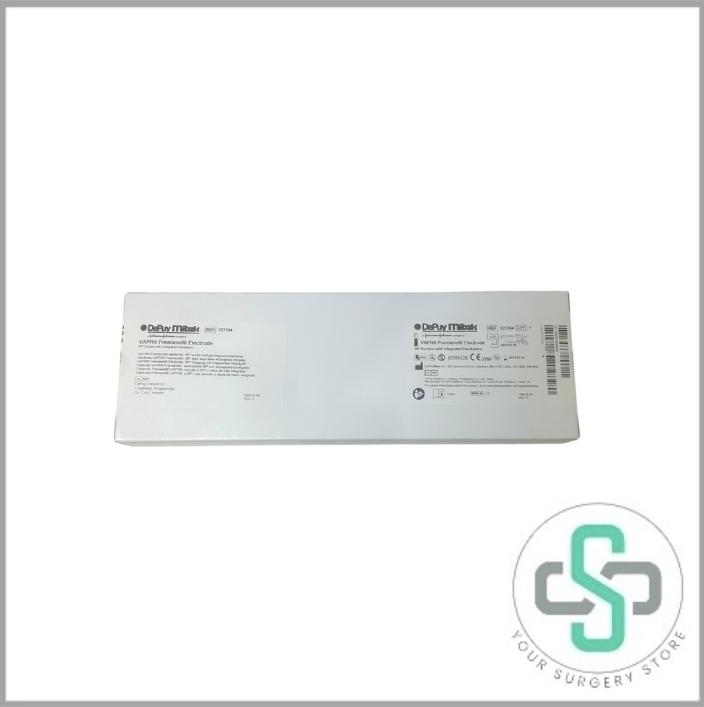 227204 - DEPUY MITEK VAPR PREMIERE 90 ELECTRODE, 90 DEG SUCTION WITH INTEGRATED HANDPIECE 