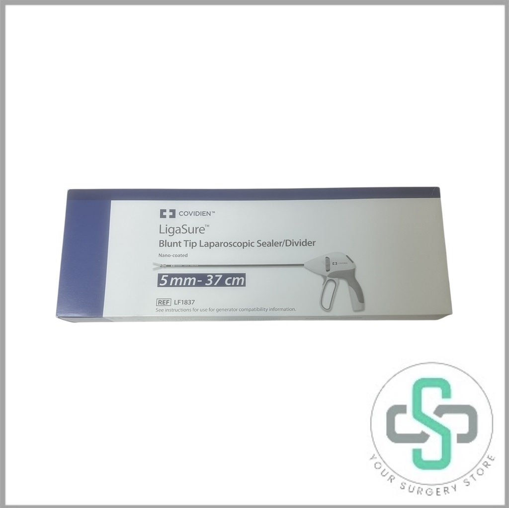 LF1837 - COVIDIEN LIGASURE BLUNT TIP LAPAROSCOPIC SEALER/DIVIDER, NANO-COATED, 5MM - 37CM