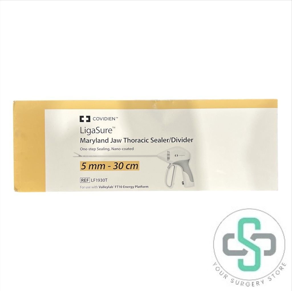 LF1930T - COVIDIEN LIGASURE MARYLAND JAW THORACIC SEALER/DIVIDER, ONE-STEP SEALING, NANO-COATED, 5MM-30CM (FOR VALLEYLAB FT10 ENERGY PLATFORM)