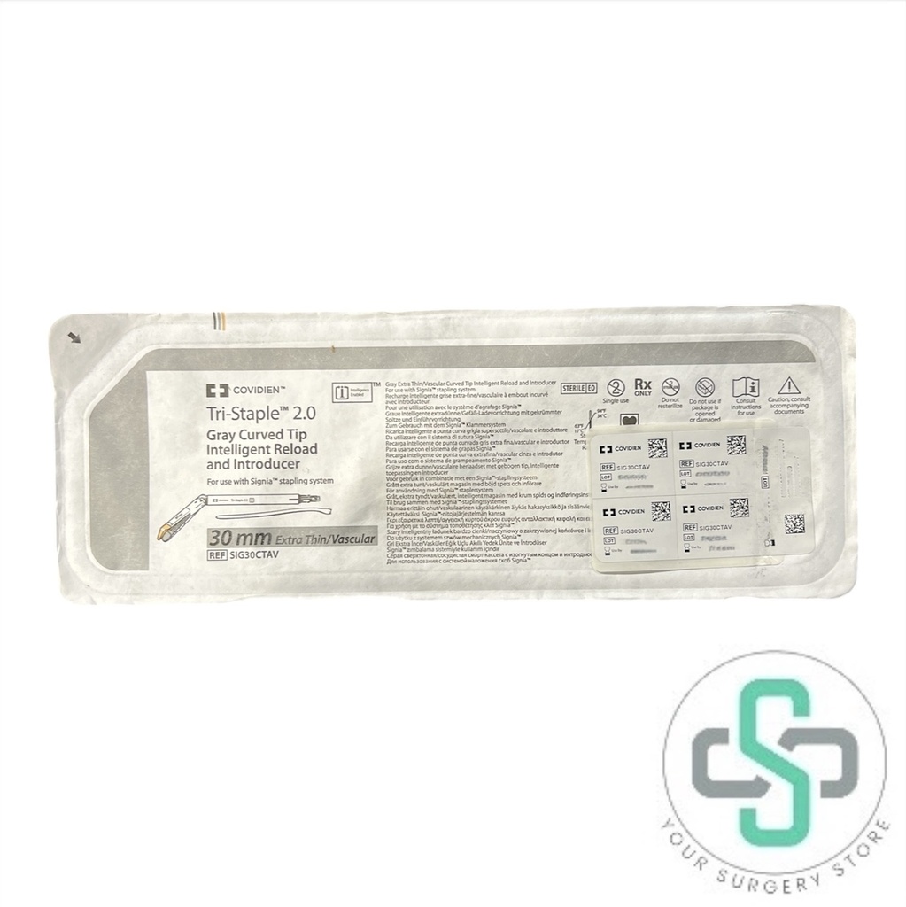 SIG30CTAV - COVIDIEN TRI-STAPLE 2.0 GRAY CURVED TIP INTELLIGENT RELOAD AND INTRODUCER, 30MM EXTRA THIN/VASCULAR