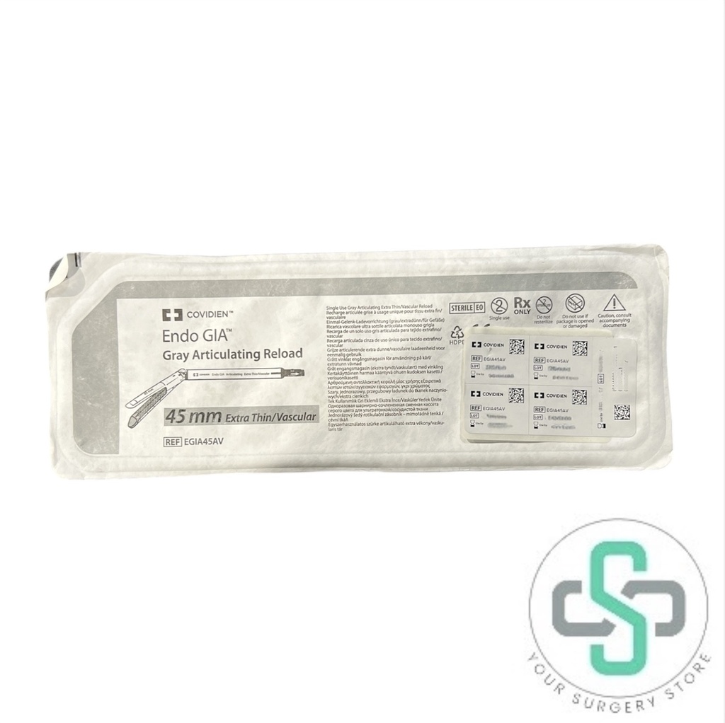 EGIA45AV - COVIDIEN ENDO GIA GRAY ARTICULATING RELOAD, 45MM EXTRA THIN/VASCULAR