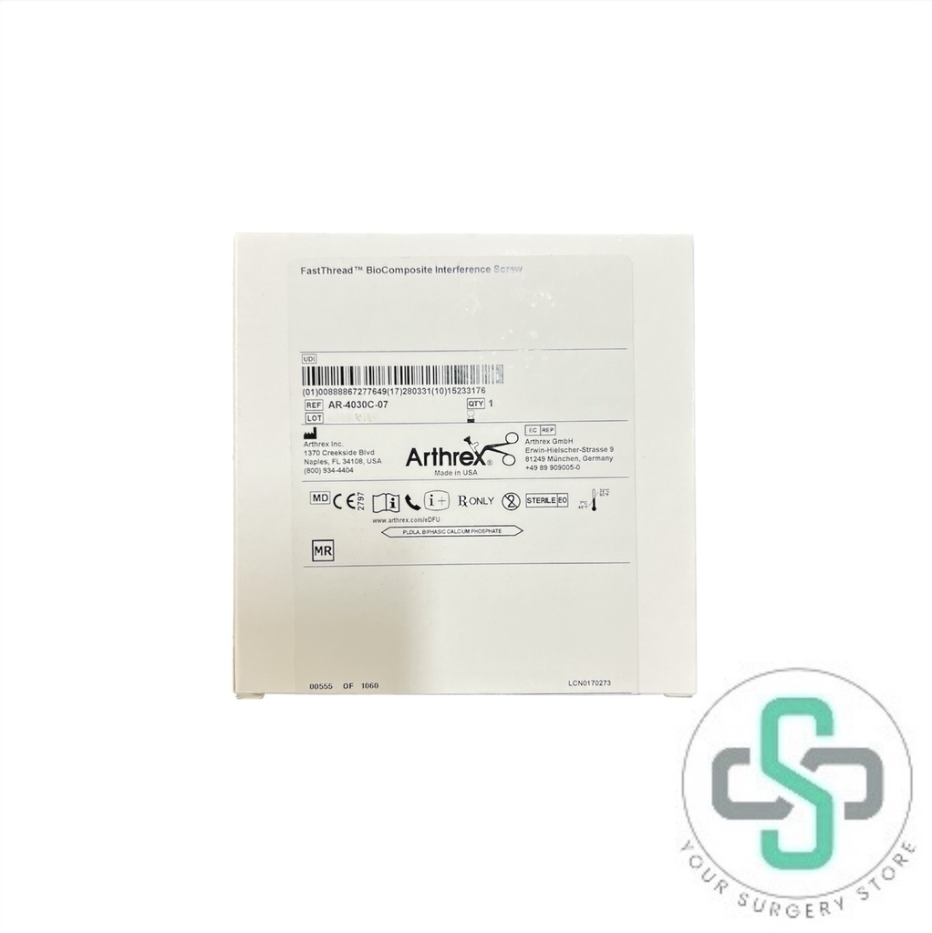 AR-4030C-07 - ARTHREX FASTTHREAD BIOCOMPOSITE INTERFERENCE SCREW, 7 X 30MM