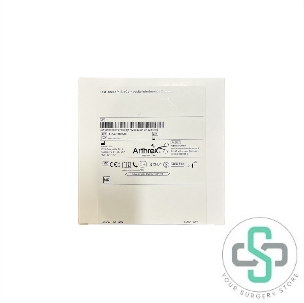 AR-4030C-09 - ARTHREX FASTTHREAD BIOCOMPOSITE INTERFERENCE SCREW, 9 X 30MM