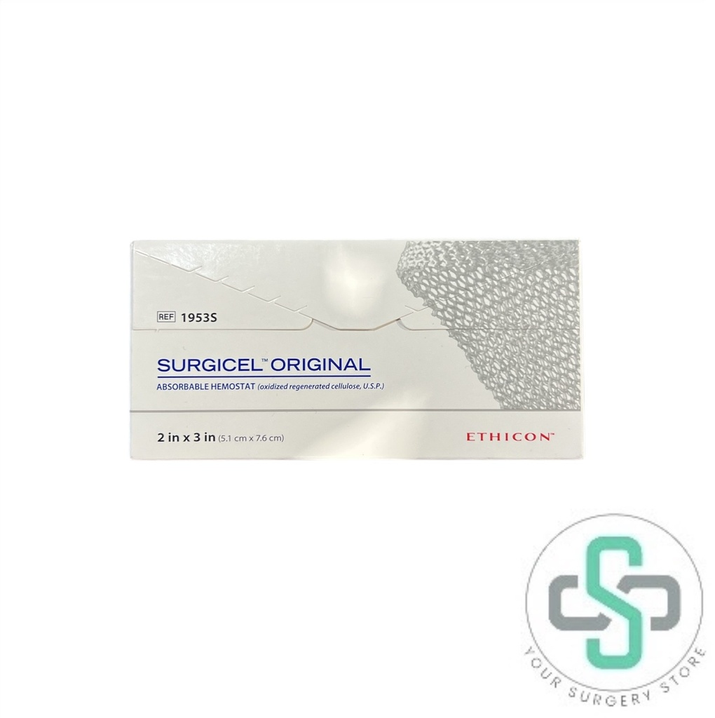 1953S - ETHICON SURGICEL ORIGINAL ABSORBABLE HEMOSTAT, 2IN X 3IN (BOX OF 12)