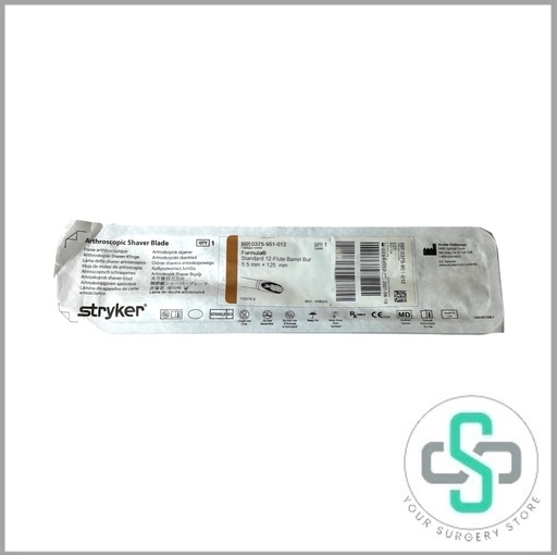 [0375-951-012] 0375-951-012 - STRYKER FORMULA SHAVER BLADE, STANDARD 12-FLUTE BARREL BUR, 5.5MM X 125MM (TAN) 
