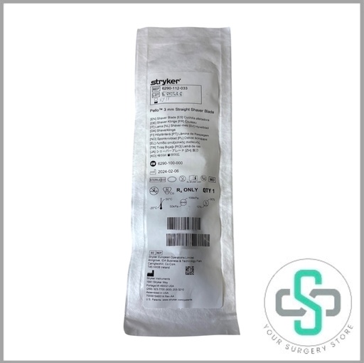 [6290-112-033] 6290-112-033 - STRYKER PELLO SHAVER BLADE, 3MM, STRAIGHT
