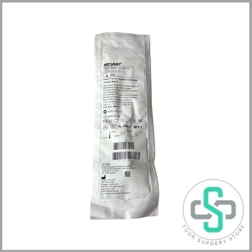 [6290-112-040-12] 6290-112-040-12 - STRYKER PELLO SHAVER BLADE, 4MM, ANGLED