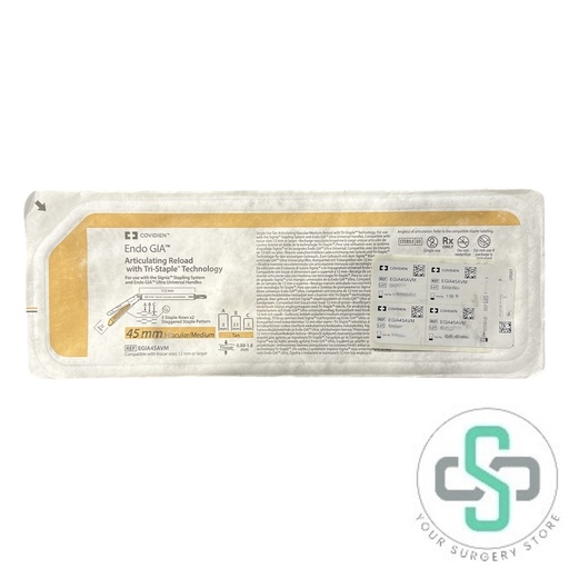 [EGIA45AVM] EGIA45AVM - COVIDIEN ENDO GIA ARTICULATING RELOAD WITH TRI-STAPLE TECHNOLOGY, 45MM VASCULAR/MEDIUM 