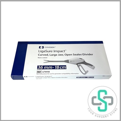[LF4418] LF4418 - COVIDIEN LIGASURE IMPACT CURVED, LARGE JAW, OPEN SEALER/DIVIDER, NANO-COATED, 36MM - 18CM