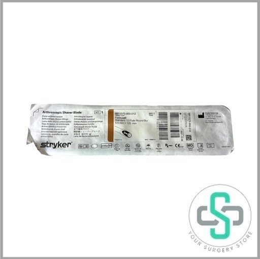 [0375-950-012] 0375-950-012 - STRYKER FORMULA ARTHROSCOPIC SHAVER BLADE STANDARD 12-FLUTE ROUND BUR, 5.5MM X 125MM (TAN) 