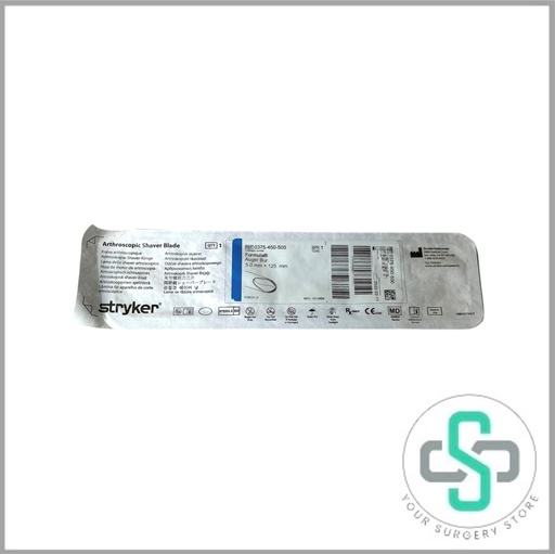 [0375-450-500] 0375-450-500 - STRYKER FORMULA  DISPOSABLE ARTHROSCOPY BLADE, AUGER BUR, 5.0MM (BLUE) 