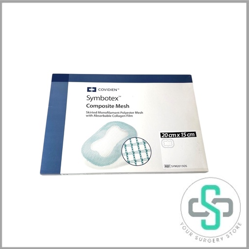 [SYM2015OS] SYM2015OS - COVIDIEN SYMBOTEX COMPOSITE MESH SKIRTED MONOFILAMENT POLYESTER WITH ABSORBABLE COLLAGEN AND FILM MARKING, 20CM X 15CM
