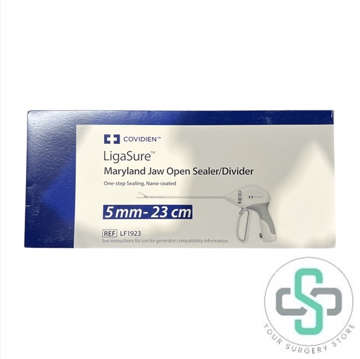 [LF1923] LF1923 - COVIDIEN LIGASURE MARYLAND JAW OPEN SEALER/DIVIDER, ONE-STEP SEALING, NANO-COATED, 5MM - 23CM 
