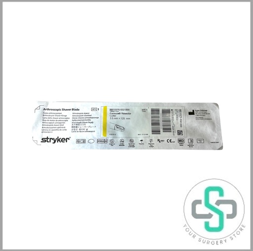 [375-532-000] 0375-532-000 - STRYKER FORMULA ARTHROSCOPIC SHAVER BLADE RESECTOR, 3.5MM X 125MM (YELLOW)