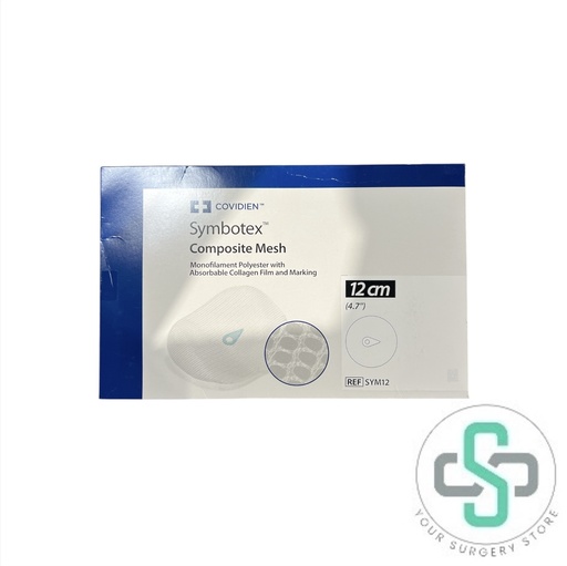 [SYM12]  SYM12 - COVIDIEN SYMBOTEX COMPOSITE MESH MONOFILAMENT POLYESTER WITH ABSORBABLE COLLAGEN FILM AND MARKING, 12CM
