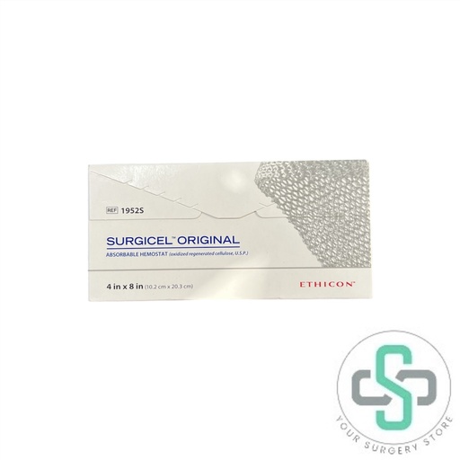 [1952S (Box Of 12)]  1952S - ETHICON SURGICEL ORIGINAL ABSORBABLE HEMOSTAT (OXIDIZED REGENERATED CELLULOSE, U.S.P.), 4" X 8" (10.2CM X 20.3CM) (BOX OF 12)