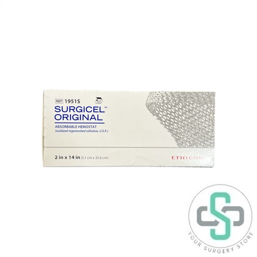[1951S (BOX OF 12)]  1951S - ETHICON SURGICEL ORIGINAL ABSORBABLE HEMOSTAT, 2IN (5.1CM) X 14IN (35.6CM) (BOX OF 12)