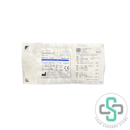 [48360B] 48360B - INTUITIVE SURGICAL DA VINCI X/XI SUREFORM STAPLER 60 RELOAD, 60MM BLUE, 3.5MM, 6-ROW